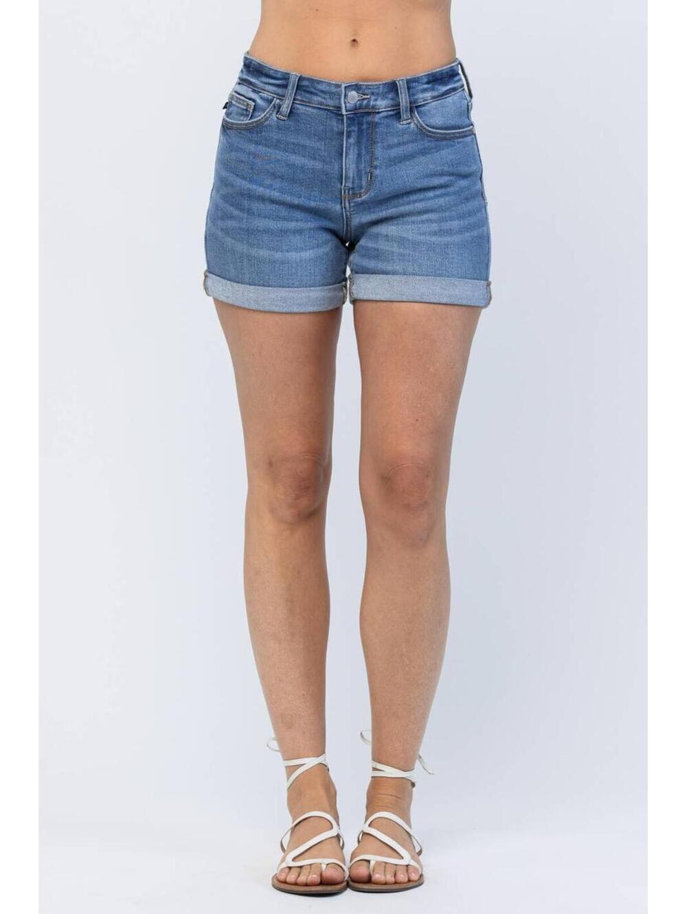 Judy Blue NWT Midrise Cuffed Shorts XL